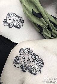 Syster axel miniatyr tatuering mönster