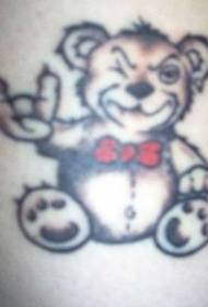 Rock κούκλα αρκουδάκι και μοτίβο τατουάζ τόξο