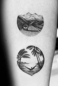 Pattern di tatuaggi di albero di vitalità negra