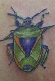 Modellu di tatuaggi di insetti verdi è blu