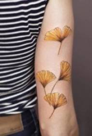 Levél tetoválás minta többszínű festett növény levél téma tetoválás minta