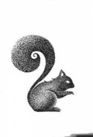 Čierny sivý náčrt žihadlo trik kreatívne roztomilý veverička tetovanie rukopis