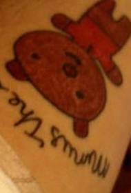 Cute lous Teddy desen ki pi ba tatoo modèl