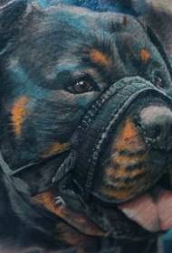 Ny skola färg bunden mun hund tatuering mönster