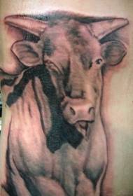Padrão de tatuagem de touro cinza preto