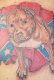 गोंडस कुत्रा टॅटू नमुना असलेला फेडरल ध्वज