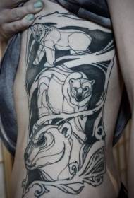 syrib swartgrys verskillende tatoo-ontwerpe van die ysbeer