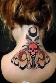 Seti ya mifumo ya tattoo ya mtindo wa nondo wa shule