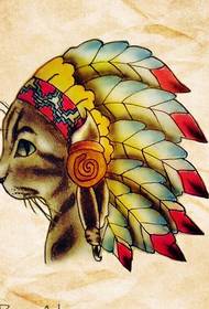 Foto modello gatto indiano tatuaggio manoscritto