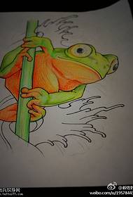 Slika rukopisa u boji crtane žabe