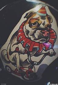 Patrón de tatuaje acuarela shar pei de dibujos animados