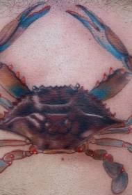 Modré realistické krabí tetování vzor