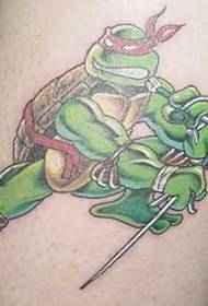 Väri ninja kilpikonna tatuointi kuva