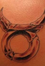 Ŝtono taŭra simbolo tatuaje ŝablono