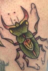 Groene kever met symbool tattoo patroon