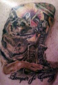 Padrão comemorativo de tatuagem do cão do exército