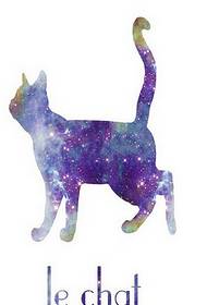 सुंदर तारांकित मांजर टॅटू हस्तलिखित नमुना चित्र