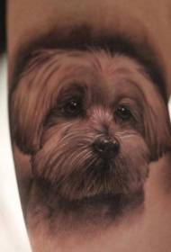 Leuke realistische hond portret tattoo patroon