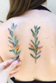 Imaxe da planta do tatuaje Conxunto fresco moi pequeno de imaxes de tatuaxes de plantas de flores