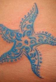 Bel modello di tatuaggio con stelle marine blu