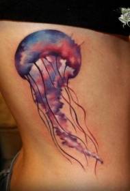Vöökoha külje värvi armas meduuside tätoveeringu pilt