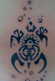 Modello di tatuaggio tartaruga minimalista nero stile tribale