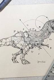 Ракопис што пишува геометриска шема на тетоважа на диносаурус со тотем