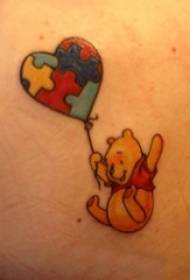 ယောက်ျားလေးများလက်နက်ကိုင်ကာတွန်း Winnie the Pooh နှင့် Balloon Tattoo ရုပ်ပုံ