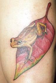 Been Faarf giel Frosch Blat Tattoo Muster