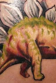 Реалистичная цветная татуировка динозавра