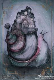 Sketch snailንቀሳቀስ ንቅሳት ንድፍ