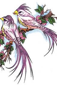 Bird Tattoo Pattern: Straka Cherry Tattoo Pattern