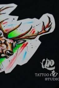 Spalvotas asmenybės purslų antilopės tatuiruotės rankraštinis paveikslėlis