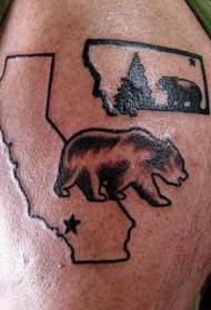 Ŝtata simbolo urso tatuaje mastro