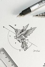 Manis pola pola tato geometris Hummingbird