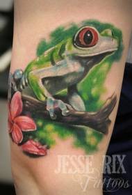 Noha farba realistické žabie tetovanie vzor
