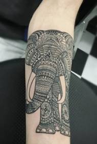 Erilaisia luovia etnisiä elementtejä, kirjallista estetiikkaa, hienoja norsujen tatuointikuvioita