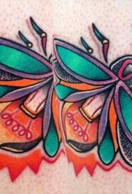 Modello di tatuaggio insetto lampadina colorata
