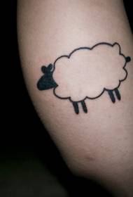 Tatuagem de ovelha de tinta preta simples no braço