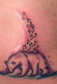 Stíl chartúin daite tabhair faoi deara patrún tattoo