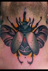 Grande modello di tatuaggio insetto colorato al collo