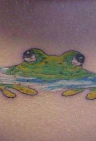 Zadná farebná žaba vznášajúci sa tetovací vzor