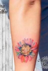 Modello del tatuaggio del girasole Modello del tatuaggio del girasole di fioritura o grigio nero o dipinto