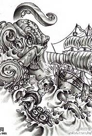 Immagine di manoscritto tatuaggio polpo vela