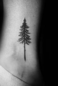 Татуировка малко дърво черно и сиво тон тон татуировка дърво модел