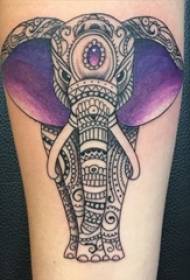 Una varietà di personalità creativa, bellissimo modello, stile etnico, modello di tatuaggio di elefante animale
