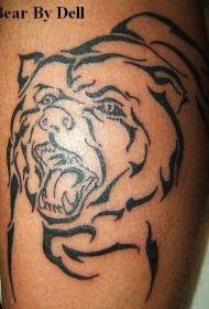 Minimalistic Bear Black Line Tattoo Patroon
