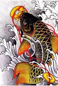 Varie immagini del manoscritto del tatuaggio del pesce di koi
