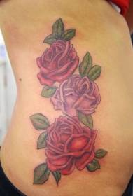 Ilustraĵo de tatuaje de Rozo belega roza tatuaje