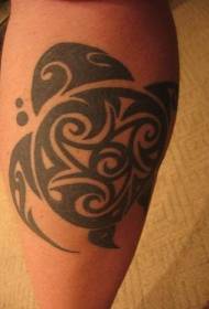 Linea tatuaggio tribale tartaruga nera